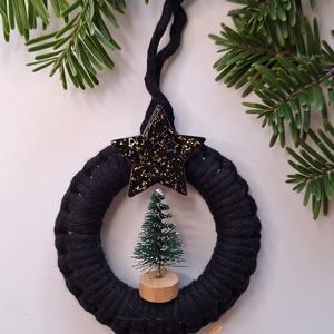 Makramé karácsonyfadísz - Meska.hu