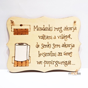 Vicces kép fürdőszobába, Otthon & Életmód, Fürdőszoba, Fürdőszobai dekoráció, Gravírozás, pirográfia, MESKA