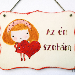 Az én szobám - lányos gyerekszoba ajtajára  - Meska.hu