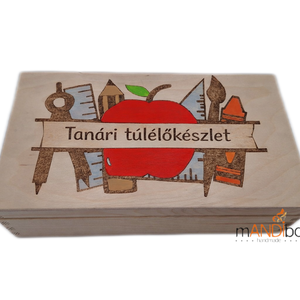 Tanári túlélőkészlet - vicces ajándék pedagógusoknak évzáróra, ballagásra - esküvő - emlék & ajándék - doboz - Meska.hu