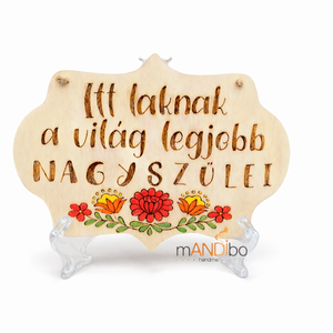 A világ legjobb nagyszülőknek készült pirogravírozott képecske, Otthon & Életmód, Dekoráció, Kép & Falikép, Táblakép, Gravírozás, pirográfia, MESKA