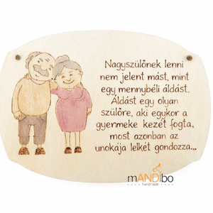 Nagyszülőknek készült pirogravírozott képecske, Otthon & Életmód, Dekoráció, Kép & Falikép, Táblakép, Gravírozás, pirográfia, MESKA