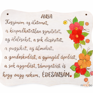 Anyák napjára készült pirogravírozott képecske - Meska.hu