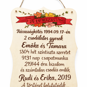 Házassági évfordulóra, Valentinnapra készült személyre szabható pirogravírozott kép - otthon & életmód - dekoráció - kép & falikép - fából készült kép - Meska.hu