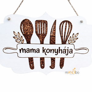 Anya / mama konyhája - személyreszabható pirogravírozott képecske - otthon & életmód - dekoráció - kép & falikép - táblakép - Meska.hu