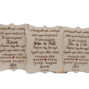 Keresztszülő felkérő személyreszabható pirogravírozott képecske - baba - mama - keresztelő kellékek - keresztelőajándékok - Meska.hu
