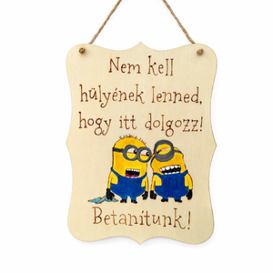 Kollégáknak és kolléganőknek készült vicces minyonos pirogravírozott képecske - Meska.hu