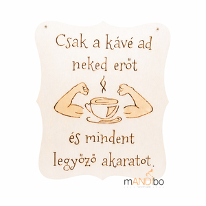 Vicces kávés pirogravírozott kép , Otthon & Életmód, Dekoráció, Kép & Falikép, Fából készült kép, Gravírozás, pirográfia, MESKA