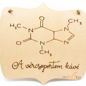 Vércsoportom kávé - vicces pirogravírozott kép , Otthon & Életmód, Dekoráció, Kép & Falikép, Fából készült kép, Gravírozás, pirográfia, MESKA