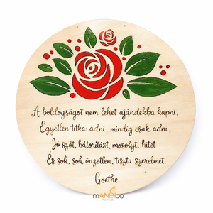 Kerek pirogravírozott kép - falikép évfordulóra, esküvőre, Otthon & Életmód, Dekoráció, Kép & Falikép, Táblakép, Gravírozás, pirográfia, MESKA