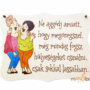 Vicces személyre szabható pirogravírozott születésnapos kép, Otthon & Életmód, Dekoráció, Kép & Falikép, Fából készült kép, Gravírozás, pirográfia, MESKA