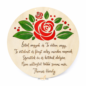 Kerek pirogravírozott kép - falikép évfordulóra, esküvőre, Otthon & Életmód, Dekoráció, Kép & Falikép, Táblakép, Gravírozás, pirográfia, MESKA