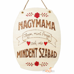 Nagymamának készült pirogravírozott képecske, Otthon & Életmód, Dekoráció, Kép & Falikép, Táblakép, Gravírozás, pirográfia, MESKA