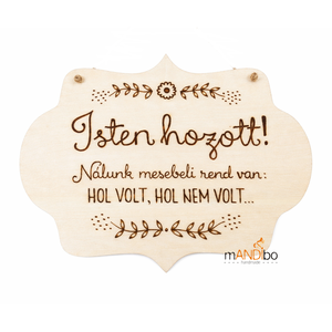 Mesebeli rend pirogravírozott kép - otthon & életmód - dekoráció - ajtó- és ablak dekoráció - ajtódísz & kopogtató - Meska.hu