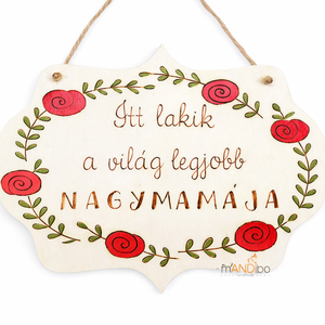 A világ legjobb nagymamájának készült pirogravírozott képecske, Otthon & Életmód, Dekoráció, Kép & Falikép, Táblakép, Gravírozás, pirográfia, MESKA