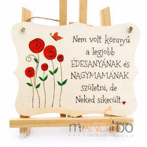 Édesanyáknak és nagymamáknak készült személyreszabható pirogravírozott képecske, Otthon & Életmód, Dekoráció, Kép & Falikép, Táblakép, Gravírozás, pirográfia, MESKA