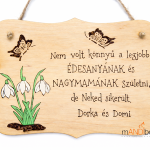 Édesanyáknak és nagymamáknak készült személyreszabható pirogravírozott képecske - otthon & életmód - dekoráció - kép & falikép - táblakép - Meska.hu