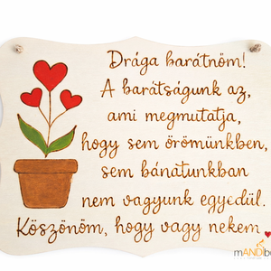 Pirogravírozott kép barátnőnek, Otthon & Életmód, Dekoráció, Kép & Falikép, Fából készült kép, Gravírozás, pirográfia, MESKA