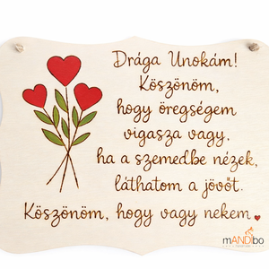 Unokának készült pirogravírozott képecske, Otthon & Életmód, Dekoráció, Kép & Falikép, Táblakép, Gravírozás, pirográfia, MESKA