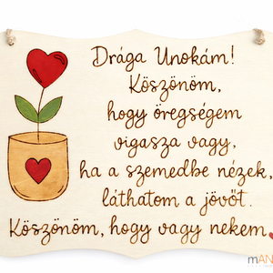 Unokának készült pirogravírozott képecske, Otthon & Életmód, Dekoráció, Kép & Falikép, Táblakép, Gravírozás, pirográfia, MESKA