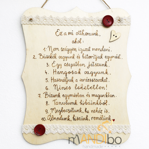 Ez a mi otthonunk - pirogravírozott kép Valentinnapra, évfordulóra, házavatóra, Otthon & Életmód, Dekoráció, Kép & Falikép, Fából készült kép, Gravírozás, pirográfia, MESKA