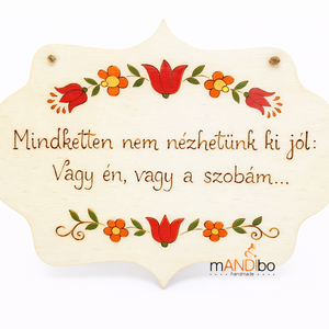 Rend-es vicces pirogravírozott kép, Otthon & Életmód, Dekoráció, Ajtó- és ablak dekoráció, Ajtódísz & Kopogtató, Gravírozás, pirográfia, MESKA