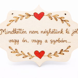 Rend-es vicces pirogravírozott kép - otthon & életmód - dekoráció - ajtó- és ablak dekoráció - ajtódísz & kopogtató - Meska.hu