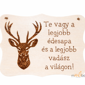 Pirogravírozott kép vadász apának, Otthon & Életmód, Dekoráció, Kép & Falikép, Fából készült kép, Gravírozás, pirográfia, MESKA