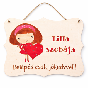 Az én szobám - lányos gyerekszoba ajtajára  - baba - mama - babaszoba dekoráció - gyerek névtábla - Meska.hu