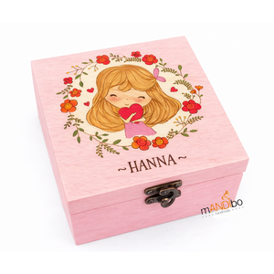 Kislányos ékszertartó - kincsesláda - doboz - ékszer - ékszertartó - ékszerdoboz - Meska.hu