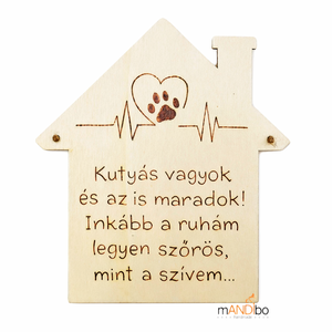 Kutyás / macskás vagyok - kopogtató - pirogravírozott képecske, Otthon & Életmód, Dekoráció, Ajtó- és ablak dekoráció, Ajtótábla, Gravírozás, pirográfia, MESKA