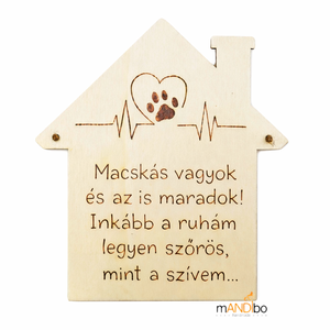 Kutyás / macskás vagyok - kopogtató - pirogravírozott képecske - otthon & életmód - dekoráció - ajtó- és ablak dekoráció - ajtótábla - Meska.hu