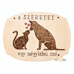 Kutya / macska kedvelőknek - vicces kopogtató - pirogravírozott képecske, Otthon & Életmód, Dekoráció, Ajtó- és ablak dekoráció, Ajtótábla, Gravírozás, pirográfia, MESKA