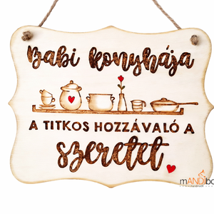 Az én konyhám - személyre szabható pirogravírozott kép  - otthon & életmód - konyhafelszerelés, tálalás - konyhai dekoráció - konyhai dísz - Meska.hu