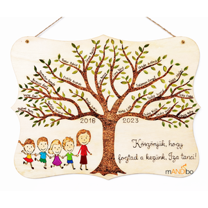 Személyre szabható fás-neves kép tanárnak, tanárnőnek, tanítónéninek, óvónéninek, Otthon & Életmód, Dekoráció, Ajtó- és ablak dekoráció, Ajtódísz & Kopogtató, Gravírozás, pirográfia, MESKA