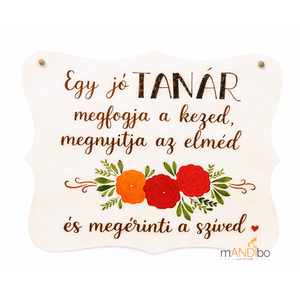 Virágos mintás kép legjobb tanárnak, tanárnőnek, tanítónéninek, óvónéninek - otthon & életmód - dekoráció - ajtó- és ablak dekoráció - ajtódísz & kopogtató - Meska.hu