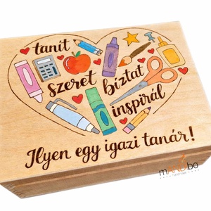 Ilyen egy igazi tanár - ajándék pedagógusoknak, óvódai, tanári ballagási ajándék évzáróra, pedagógusnapra, Esküvő, Emlék & Ajándék, Doboz, Gravírozás, pirográfia, MESKA