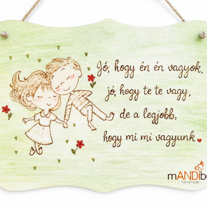 Pirogravírozott kép Valentinnapra, évfordulóra, Otthon & Életmód, Dekoráció, Ajtó- és ablak dekoráció, Ajtódísz & Kopogtató, Gravírozás, pirográfia, MESKA