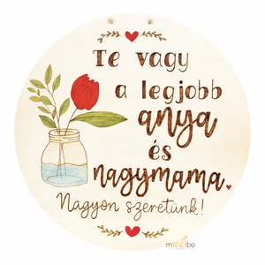 Legjobb anya,  nagymama, dédimama - Nők napjára, Anyák napjára, szülinapra készült pirogravírozott képecske - Meska.hu