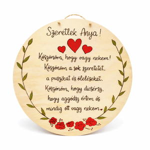 Szeretlek Anya, Mama - Nők napjára, Anyák napjára, szülinapra készült személyre szabbható pirogravírozott képecske, Otthon & Életmód, Dekoráció, Kép & Falikép, Táblakép, Gravírozás, pirográfia, MESKA