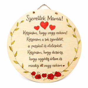 Szeretlek Anya, Mama - Nők napjára, Anyák napjára, szülinapra készült személyre szabbható pirogravírozott képecske - otthon & életmód - dekoráció - kép & falikép - táblakép - Meska.hu