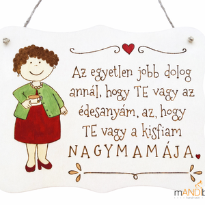 Nagymamának készült személyre szabható pirogravírozott képecske, Otthon & Életmód, Dekoráció, Kép & Falikép, Táblakép, Gravírozás, pirográfia, MESKA