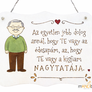 Nagytatának készült személyre szabható pirogravírozott képecske, Otthon & Életmód, Dekoráció, Kép & Falikép, Táblakép, Gravírozás, pirográfia, MESKA