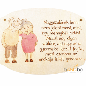 Nagyszülőknek készült képecske , Otthon & Életmód, Dekoráció, Ajtó- és ablak dekoráció, Ajtódísz & Kopogtató, Gravírozás, pirográfia, MESKA