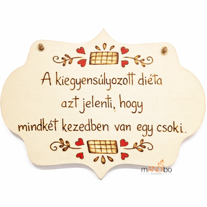 Kiegyensúlyozott diéta pirogravírozott kép konyhába, Otthon & Életmód, Konyhafelszerelés, tálalás, Konyhai dekoráció, Konyhai dísz, Gravírozás, pirográfia, MESKA