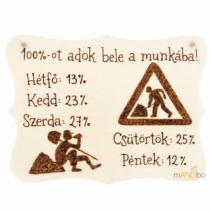 Vicces munkahelyi pirogravírozott képecske, Otthon & Életmód, Dekoráció, Kép & Falikép, Táblakép, Gravírozás, pirográfia, MESKA