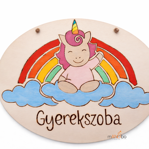 Egyszarvú - unikornis gyerekszoba ajtajára készült pirogravírozott kép  - Meska.hu
