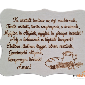 Székely asztali áldás pirogravírozott kép - otthon & életmód - konyhafelszerelés, tálalás - konyhai dekoráció - konyhai dísz - Meska.hu