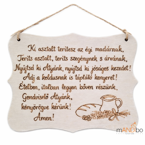Székely asztali áldás pirogravírozott kép - Meska.hu