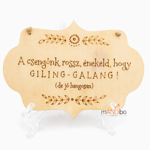 Csengőnk rossz - vicces pirogravírozott kép , Otthon & Életmód, Dekoráció, Kép & Falikép, Fából készült kép, Gravírozás, pirográfia, MESKA